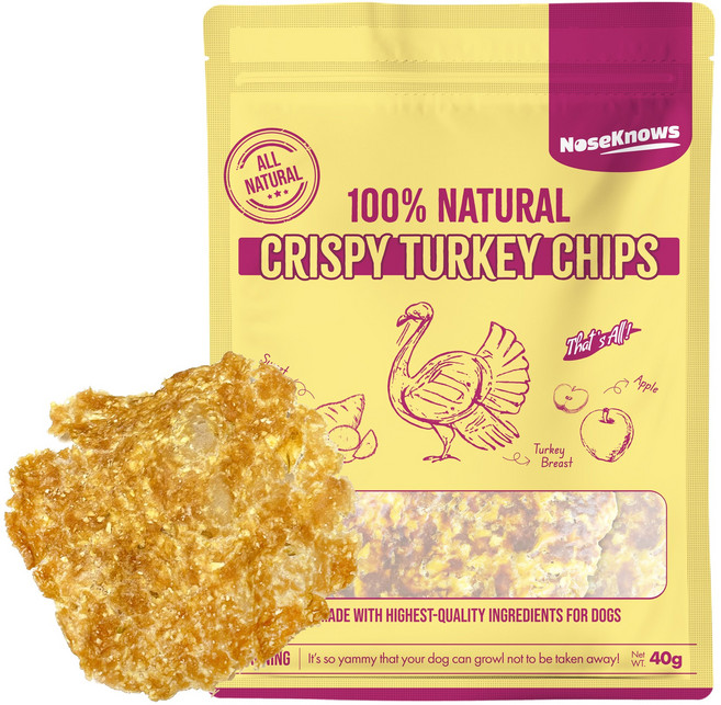 바프독 노즈노우즈 크리스피 칩스 캥거루 말 칠면조 돼지 소 바삭한 강아지 수제 간식, 1개, 40g, 터키칩(칠면조)