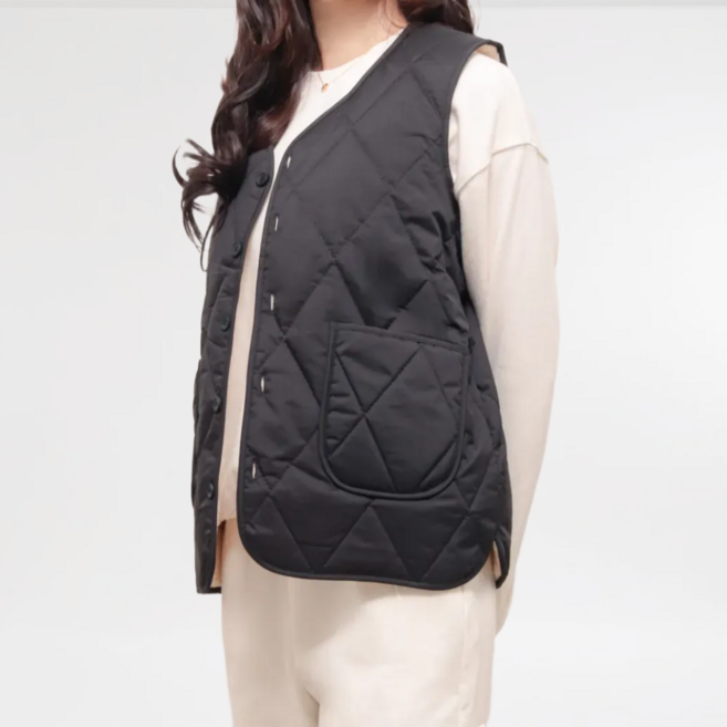 바이엘라 여성 퀼트 경량 패딩 조끼