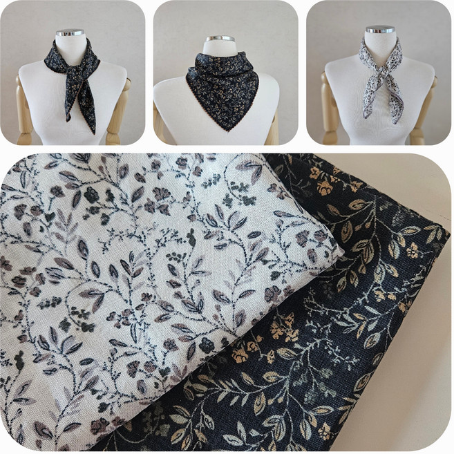 [국산제품 2장세트 티키타카] 봄 여성 사각 머플러 쁘띠 스카프 대형 면 손수건