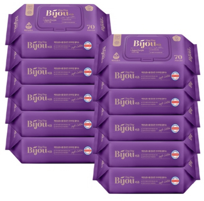 [CI107화장품/미용/제지(화장지)] 모나리자 비쥬 퍼플 캡형 물티슈70매 x 10팩