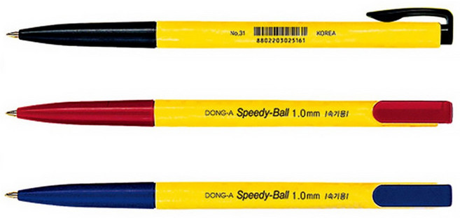 동아 스피디볼 유성펜 1.0mm 24p, 혼합 15개입 (흑색5+청색5+적색5), 1세트