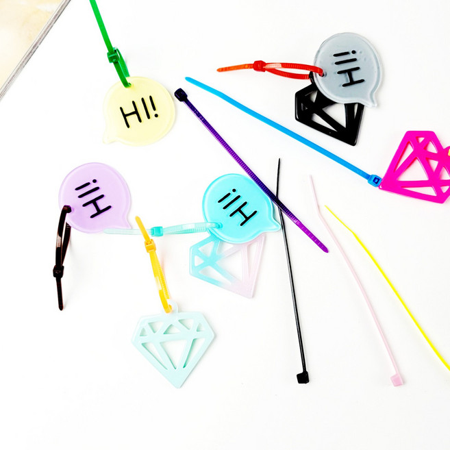 컬러 케이블타이 키링재료(5개), 옐로우