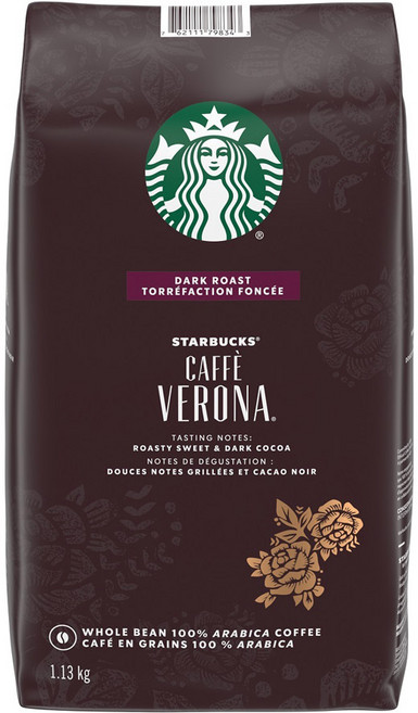 스타벅스 카페베로나 원두커피, 홀빈(분쇄안함), 1.13kg, 1개