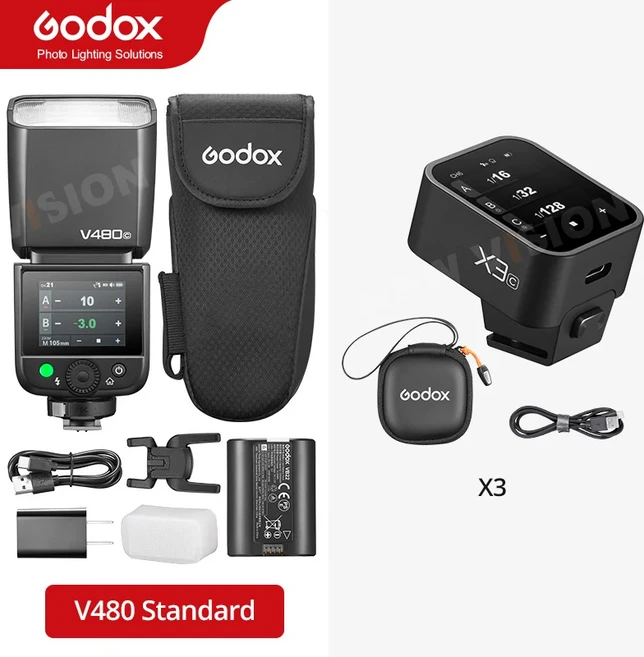 Godox V480 TTL 온카메라 플래시 스타일링 라이트 X2T/X3/XPRO/XPROII C/N/S/F/O 트리거 pk V1PRO, 03 for Olympu, 01 China Mainland, 02 V480 with X3