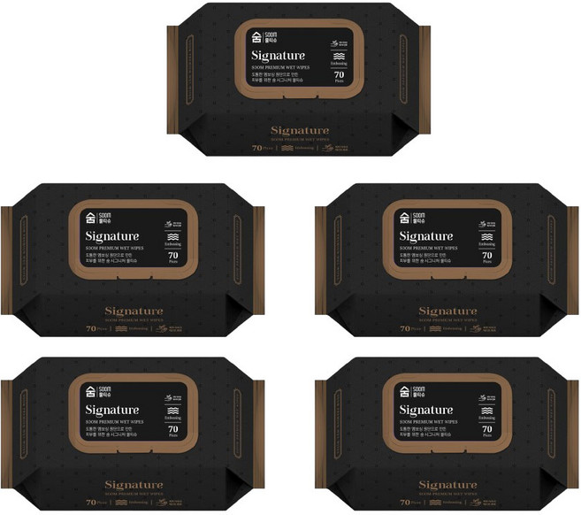 숨 시그니처 물티슈, 70매, 5개