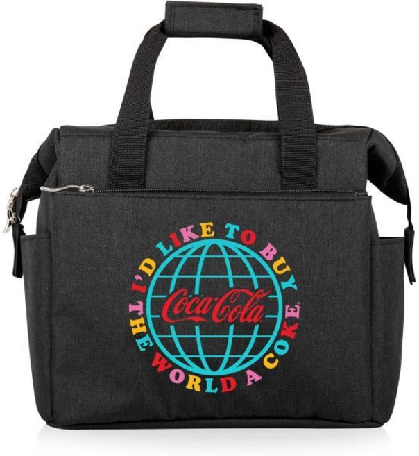 피크닉 타임 코카콜라 유니티 월드 오브 더 코크 온 고 런치백 소프트 쿨러 런치 박스 절연 (블랙), 10 x 6 x 10.5, Coca-Cola World - Black