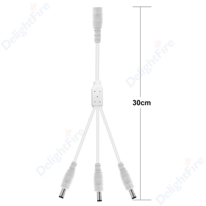 5.5mm x 2.1mm DC 1 2 3 4 5 웨이 전원 분배기 케이블 잭 커넥터 LED 스트립 전원 어댑터 CCTV 카메라 용 암수 Y 케이블, 11 1 to 3 way white_01 1pcs, 1개