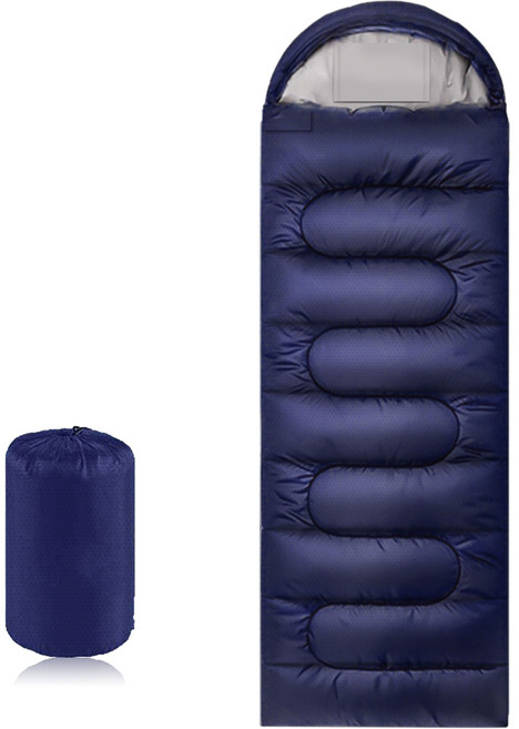 Moteur 머미형 캠핑 침낭 차박 백패킹 경량 방수 이너포켓 내장 사계절 가벼운 휴대용 컴팩트한 수납과 보온성 220*75cm, 네이비, 1개, 1.8KG