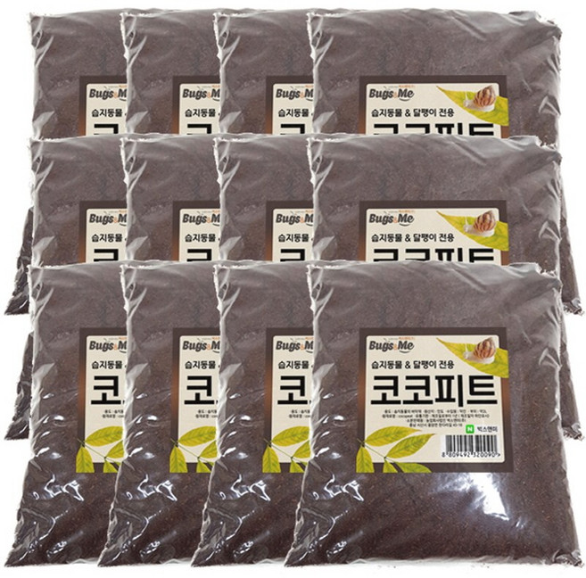 벅스앤미 코코피트 2리터 달팽이흙 바닥재, 12개, 2L