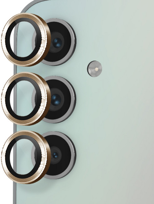 인트그로 카메라 보호 메탈 링 강화유리 1매 골드, 1개