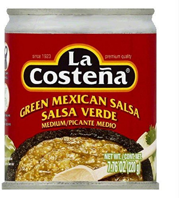라 코스테냐 살사 그린 중간 매운맛 7 온스 (198g) La Costena Salsa Green Medium 7 oz, 1개, 220g