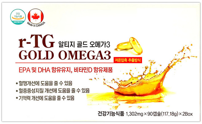 알티지(rTG) 골드 오메가3 180캡슐 6개월, 1개, 180정