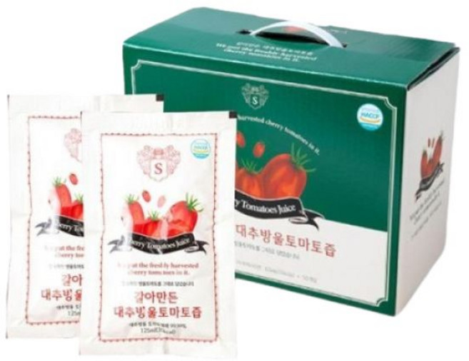 성심팜 통째로 갈아만든 진한 대추방울 토마토즙 6.25L(125ml x 50포) 2개, 125ml