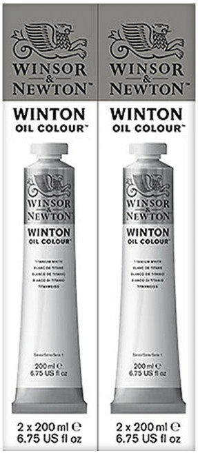 [윈저앤뉴튼] 윈톤 티타늄화이트 유화물감 200ml 1+1 트윈팩, 1색