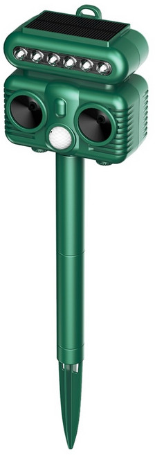 태양열 초음파 조류 야생동물 퇴치기 3in1 초음파/감광조명/LED폭발, H7016(녹색)