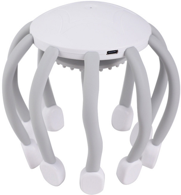 JODDA 전자동 안마기 머리 안마기 헤드 안마기 지능 주꾸미, 흰색, 베이직