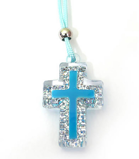 십자가목걸이 야광(소) (5컬러)/십자가/교회학교/단체선물, 1개