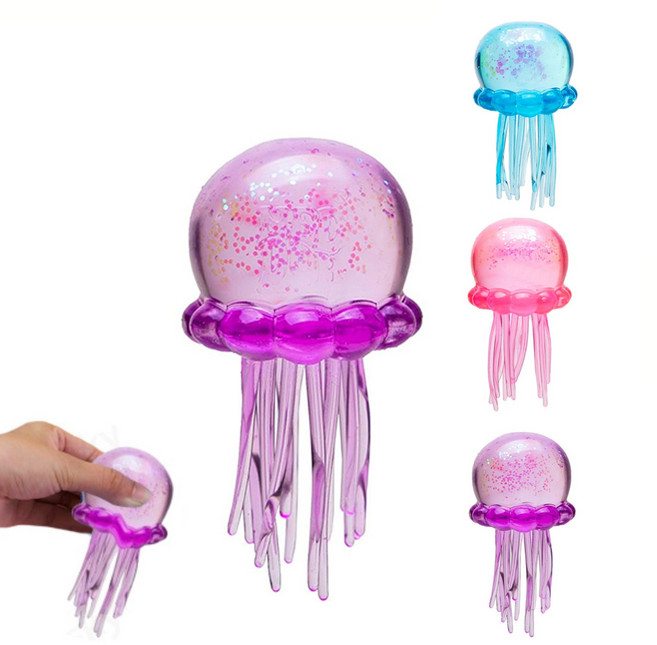 Zeekr 해파리 맥아당 스퀴시 말랑이 큐브 스트레스볼 피젯토이 불안 해소 촉감 찐득볼, 1개, 300g, 보라색