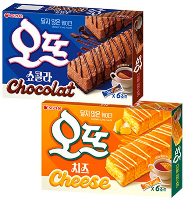오리온 오뜨(6p) 쇼콜라1개+치즈1개 총2개입/케이크과자