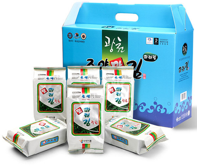 광천조양맛김 맛있는 조미 파래 도시락 식탁김 35봉, 35개