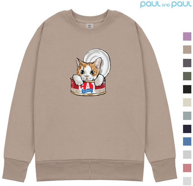 폴앤폴 깡통 고양이 남여공용 맨투맨