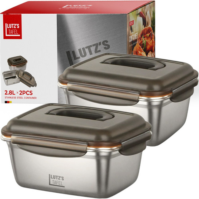루츠스타펠 프리미엄 스테인리스 304 푸드컨테이너 김치통, 2개, 2.8L