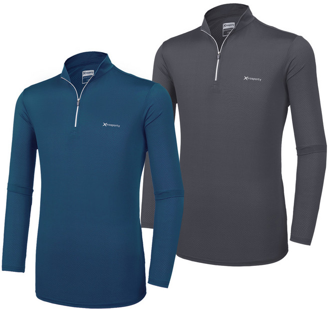 [이지바이] (1+1) 남성 긴팔 집업 티셔츠_바람솔솔 메쉬원단 작업복 집업티