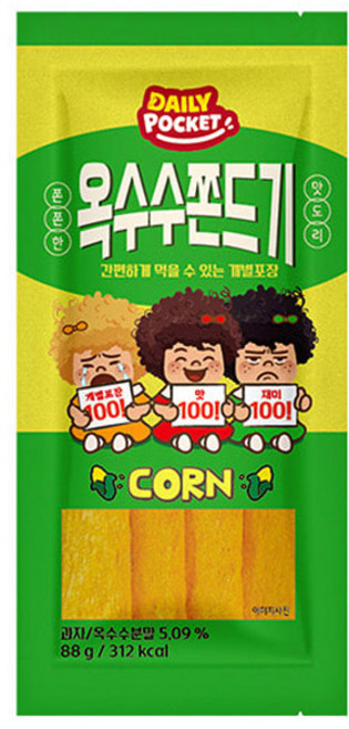 무직타이거 옥수수 쫀드기 과자 아이들 간식 추억의 쫀디기, 88g, 10개