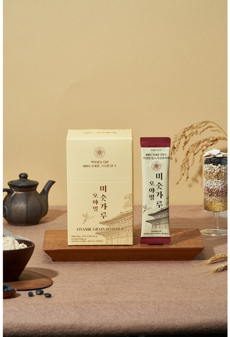 국내산 오야밀 미숫가루 스틱 / 고소한 전통 곡물 선식 / 무첨가 전통 곡물/ 간편 아침 간식, 15개, 20g