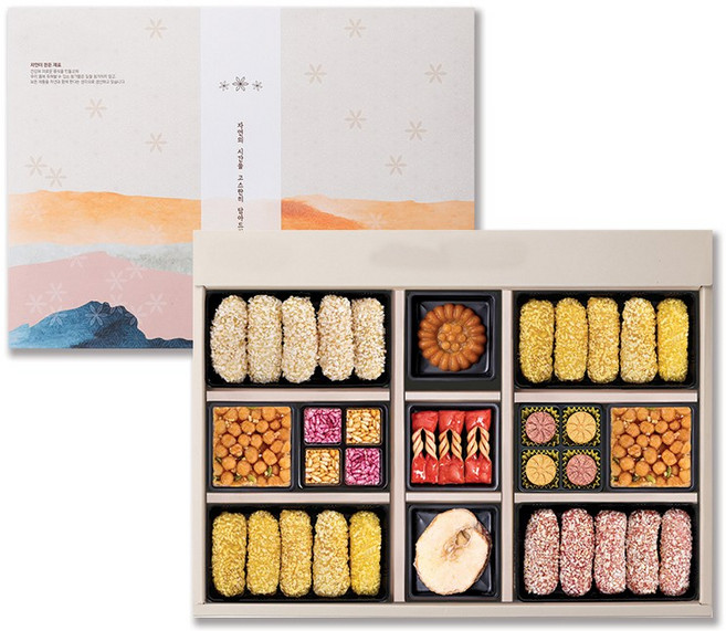 고창 한과 선물세트 꽃담 세트 2단 사임당 명인한과, 1세트, 516g