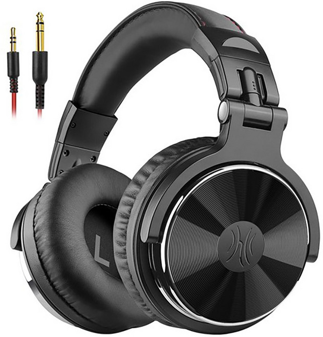OneOdio Pro10 스튜디오 헤드폰 DJ 레코딩 헤드폰 유선 헤드셋, 블랙-black