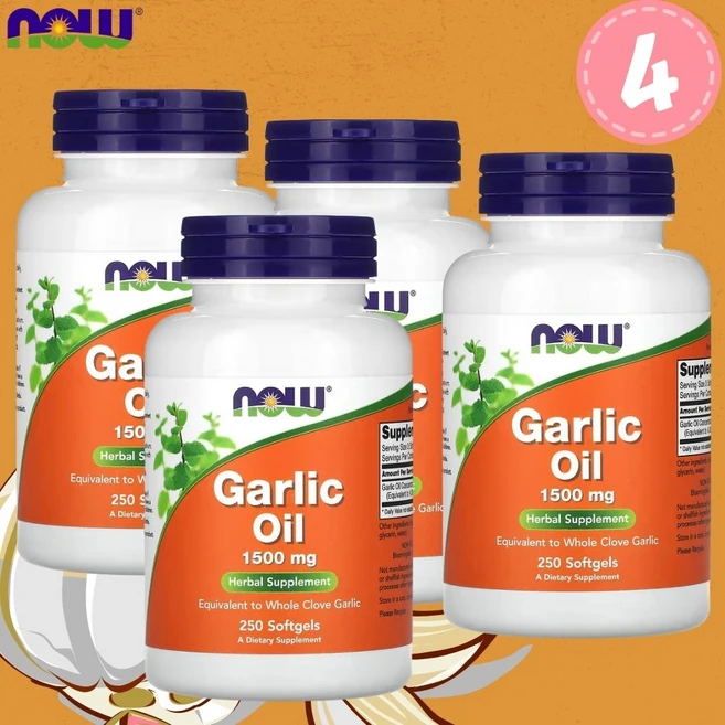 나우푸드 마늘 오일 갈릭 Garlic 1500mg 250정 4개 - 쿠팡