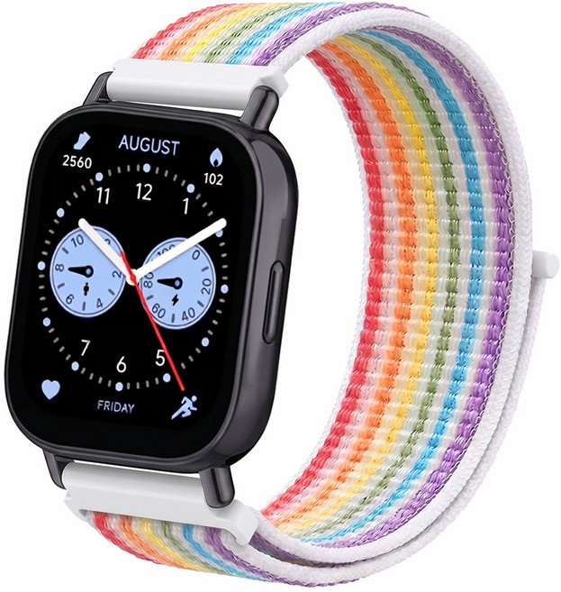 오네꼬네 샤오미 레드미 워치5 라이트 액티브 호환 스트랩 시계줄 밴드 나일론 22mm, 레인보우, 1개