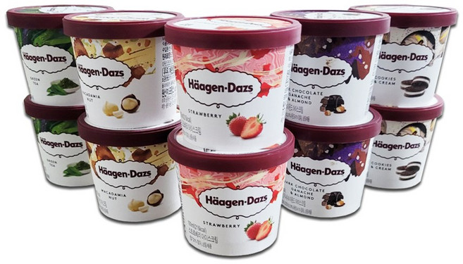 하겐다즈 미니컵 컬렉션 아이스크림 100ml x 10개 (드라이아이스포장) 코스트코, 1세트, 1L