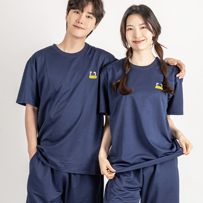 남여공용 라운드 캐릭터 오버핏 반팔세트