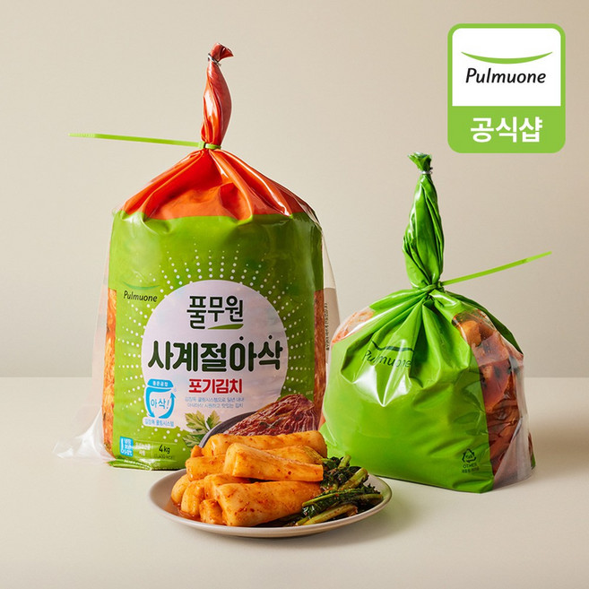 [풀무원] [생산직송] 사계절아삭포기김치4kg+총각김치2kg, 포기김치 4kg+총각김치 2kg, 1개