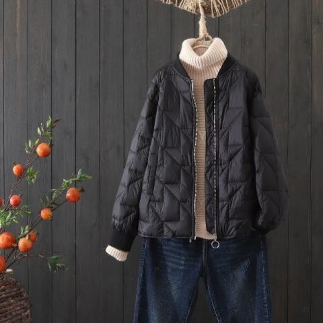 【輕暖不臃腫】輕薄棉服 棒球服 薄棉襖 立領外套 韓版女裝 秋冬外套 大碼女裝 輕便保暖 立領設計 韓版百搭 秋冬通勤休閒