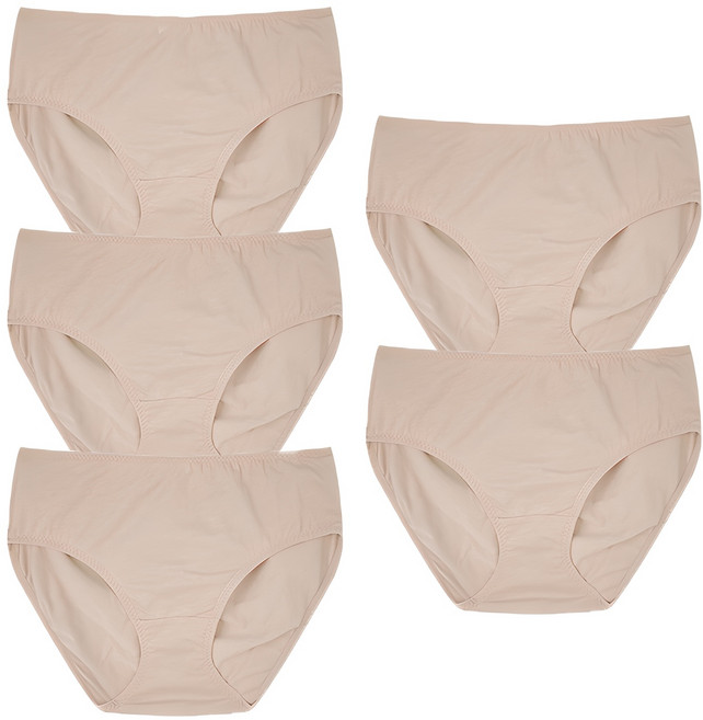 Muttimama 女款棉質彈力內褲 5件組, Skin