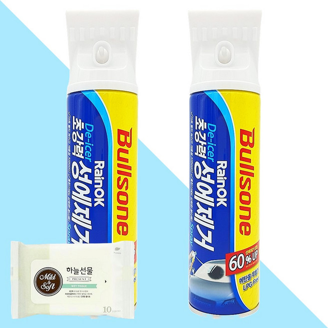 불스원 레인ok 성에제거 스프레이 320g 2개(+하늘선물 물티슈 10매)