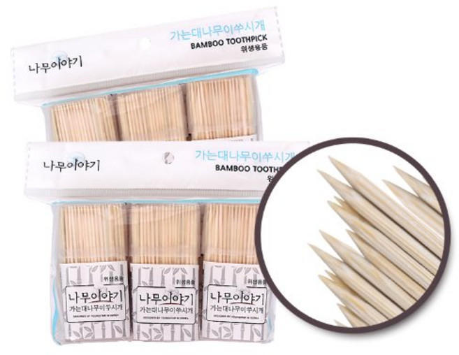 가는 대나무 이쑤시개(100P) 3개 세트, 1개, 900개