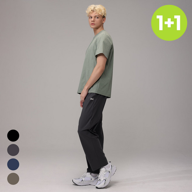 에버라스트 남성 스트라이프 폴리 9부팬츠 1+1