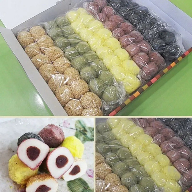 ○오색경단 국내산 찹쌀 굳지않는 맛있는 떡 골라담기 / 찹쌀떡 영양떡 두텁떡 모찌 흑임자 인절미 콩쑥개떡, 영양찰떡모음 1박스 (28개입)