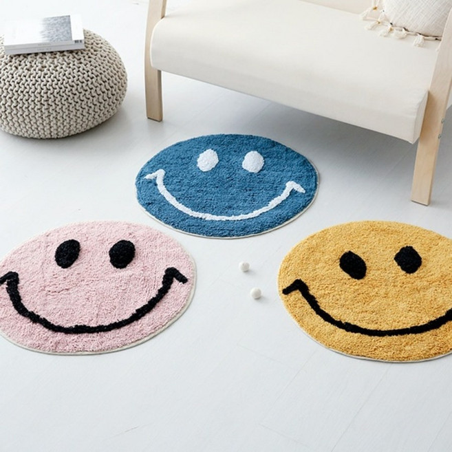 MKB 스마일 러그 LAUF 원형 발매트 60cm 베이직