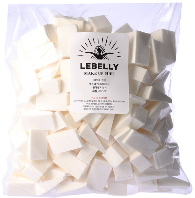 리벨리 대용량 메이크업스펀지 삼각 퍼프 100개, 1개