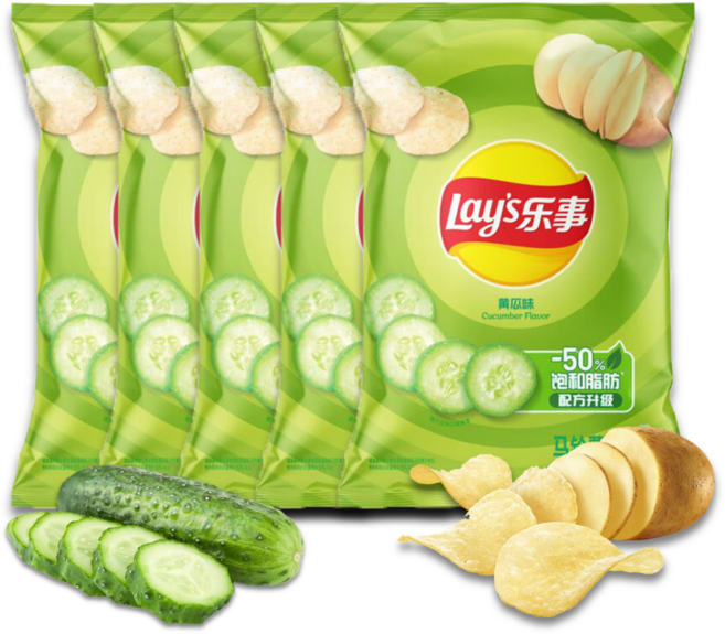 레이즈 오이맛 감자칩 Lays 인기스낵 상큼한 오이향 가득 포테토칩, 5개, 40g