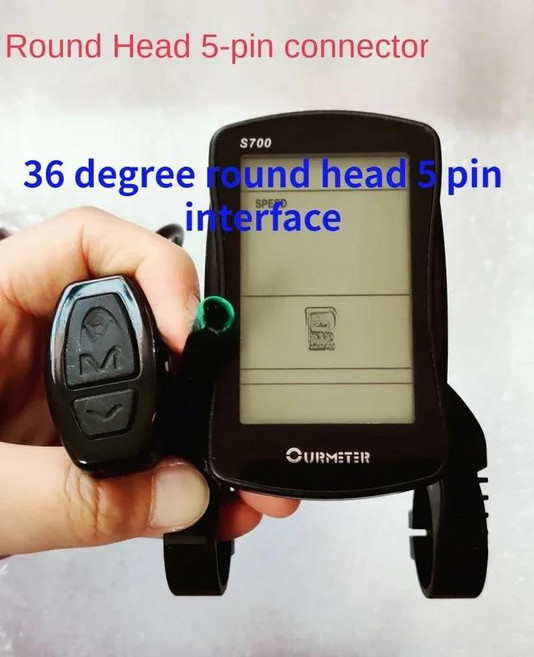 Lankeleisi용 전기 자전거 리튬 배터리 자동차 LCD 액정 계량기 36V 48V S700, 04 36 degree