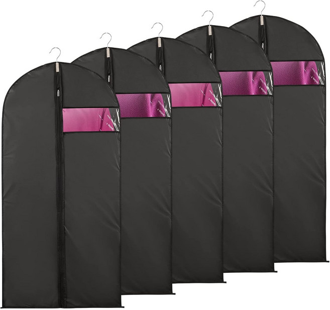 HahnRay<특대형>먼지방지 옷커버 고급 옷커버 투명창 있음 밀봉 의류커버 블래 5개 60*140cm, 1세트, 5개입
