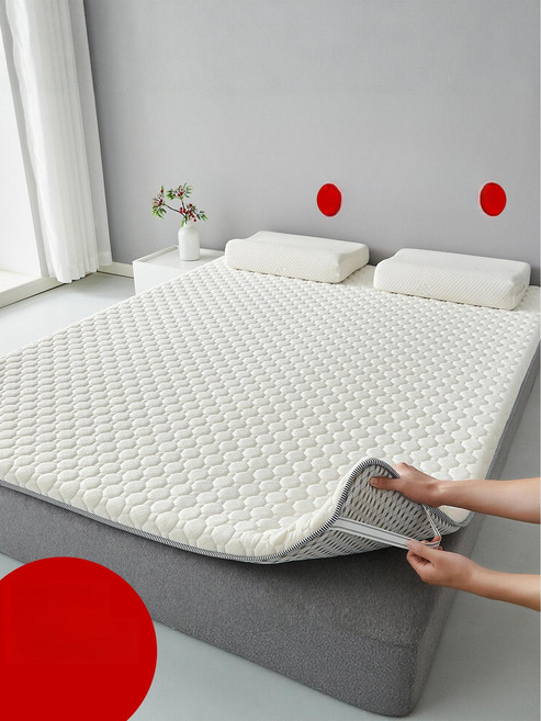 금성여자 얇은매트리스 침대 사계절 토퍼 매트리스, 라텍스 메모리폼 혼합 매트리스 3cm