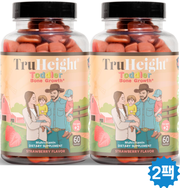 본그로스 유아 멀티비타민 만2세이상 60구미 2통, 60정, 2개