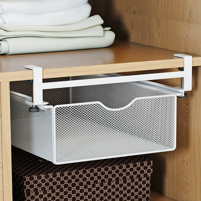 하루꿈 책상밑 서랍 테이블 무타공 저리함 슬라이드 데스크 수납함 걸이형 서랍, 1단, 화이트